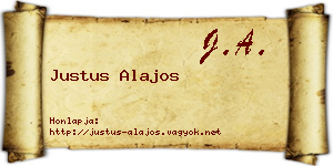 Justus Alajos névjegykártya